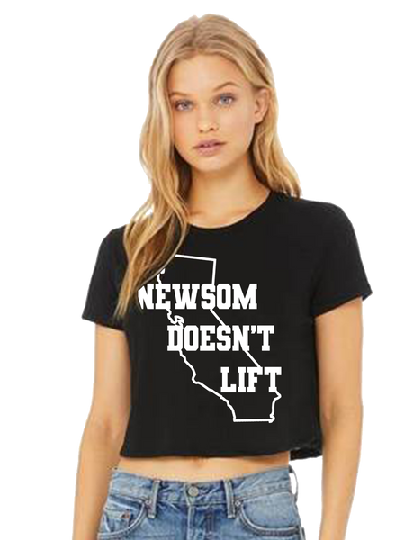 Newsom Doesn't Lift - Crop Tee